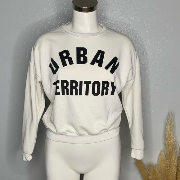 STORY Urban Territory Sweatshirt White Short Cropped Sz Small ? SEE PICS - Picture 3 of 11